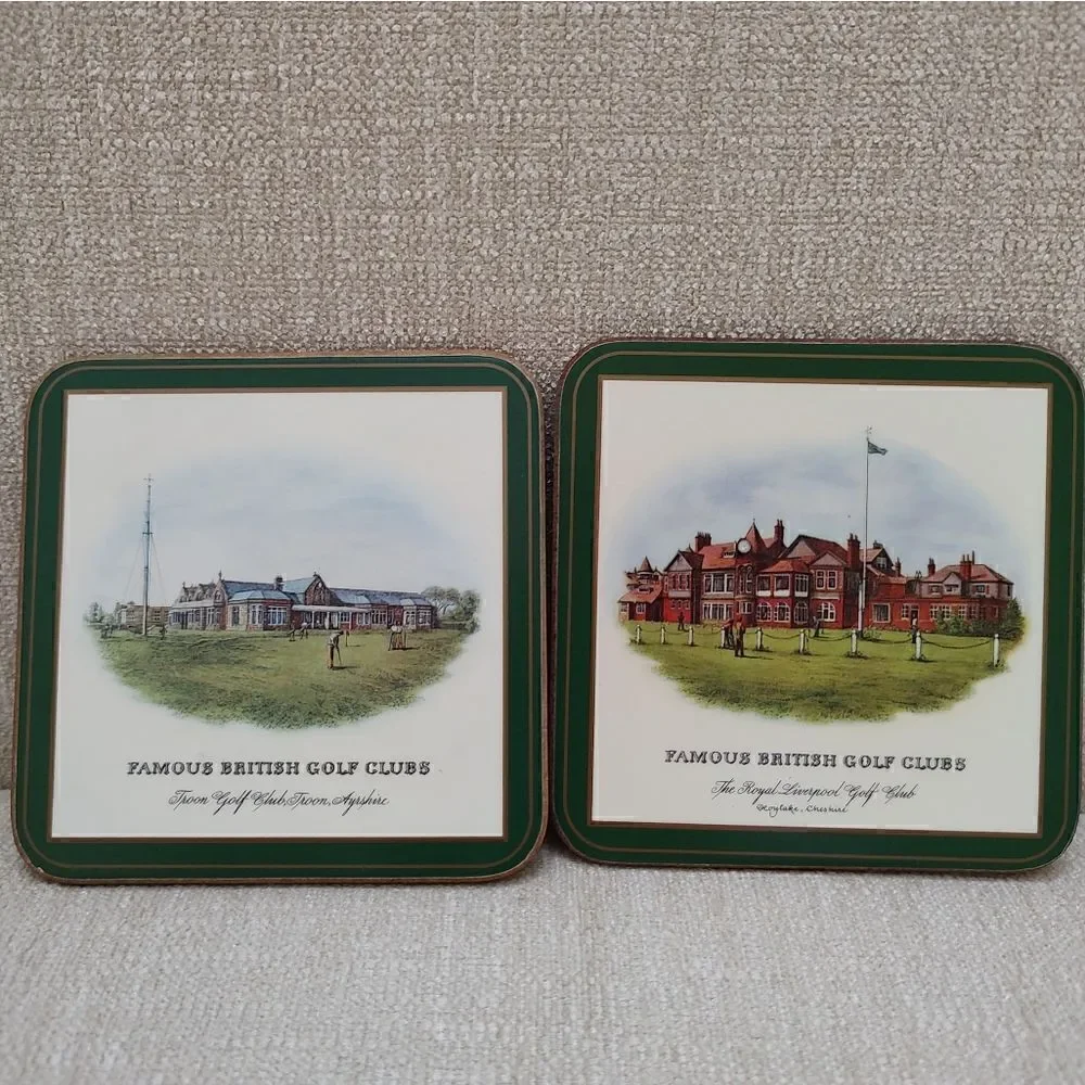 Pimpernel Traditional Drink Coasters Set of 6 Classic Famous British Golf Clubs